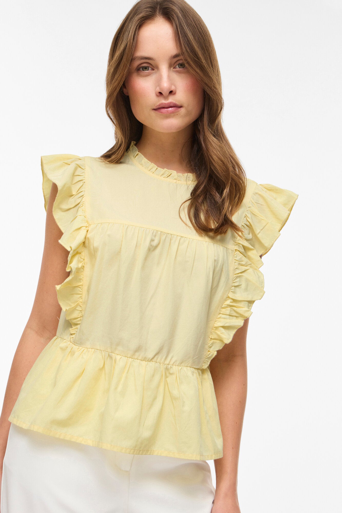 Virufella Frill top - Pale Banana